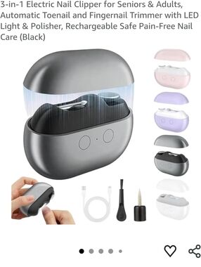 3-in-1 Electric Nail Clipper for Seniors & Adults

- Gray